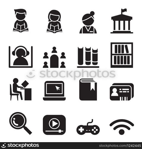 Library icon symbol set