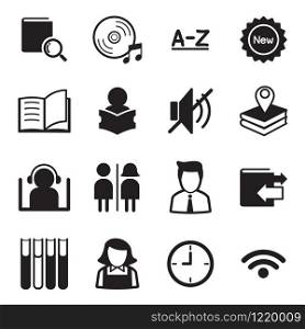 Library icons Illustration symbol Vector