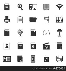 Library icons on white background, stock vector