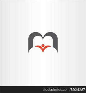 library man book logo vector icon