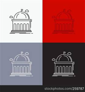 Library, school, education, learning, university Icon Over Various Background. Line style design, designed for web and app. Eps 10 vector illustration