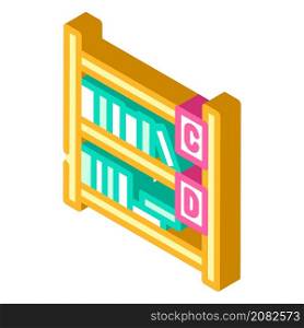 library school isometric icon vector. library school sign. isolated symbol illustration. library school isometric icon vector illustration