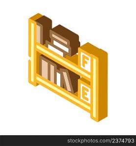 library shelf isometric icon vector. library shelf sign. isolated symbol illustration. library shelf isometric icon vector illustration