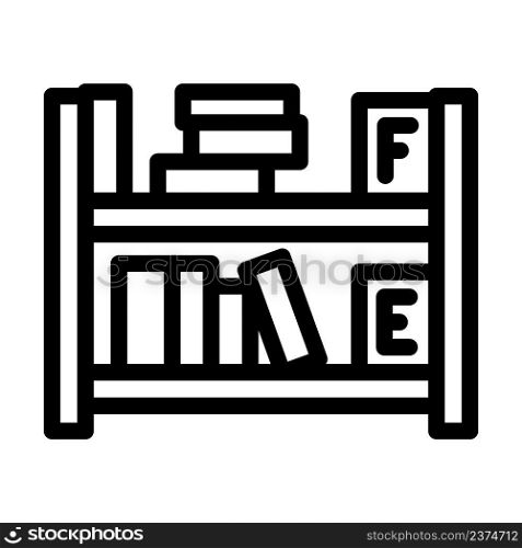 library shelf line icon vector. library shelf sign. isolated contour symbol black illustration. library shelf line icon vector illustration