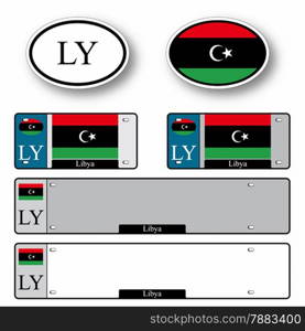 libya auto set against white background, abstract vector art illustration, image contains transparency