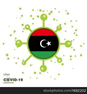 Libya Coronavius Flag Awareness Background. Stay home, Stay Healthy. Take care of your own health. Pray for Country
