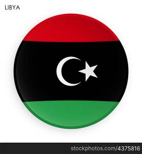 LIBYA flag icon in modern neomorphism style. Button for mobile application or web. Vector on white background