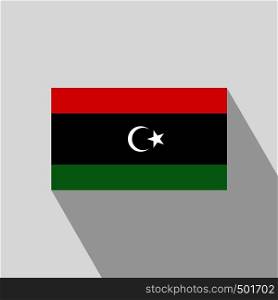 Libya flag Long Shadow design vector