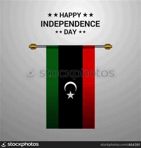 Libya Independence day hanging flag background
