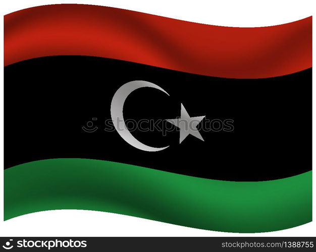 Libya National flag. original color and proportion. Simply vector illustration background, from all world countries flag set for design, education, icon, icon, isolated object and symbol for data visualisation