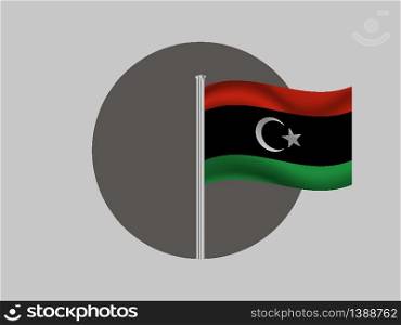 Libya National flag. original color and proportion. Simply vector illustration background, from all world countries flag set for design, education, icon, icon, isolated object and symbol for data visualisation