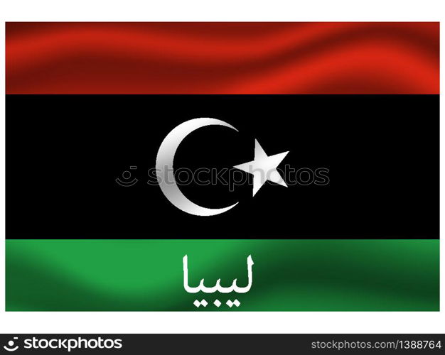 Libya National flag. original color and proportion. Simply vector illustration background, from all world countries flag set for design, education, icon, icon, isolated object and symbol for data visualisation