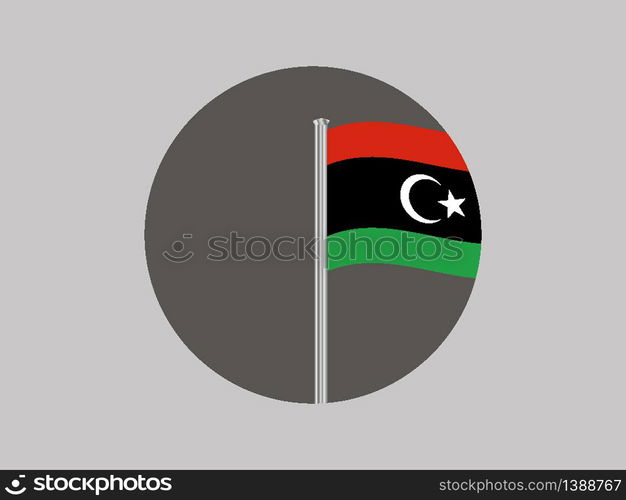 Libya National flag. original color and proportion. Simply vector illustration background, from all world countries flag set for design, education, icon, icon, isolated object and symbol for data visualisation