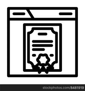 license document line icon vector. license document sign. isolated contour symbol black illustration. license document line icon vector illustration