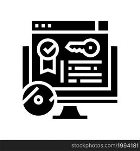 license software glyph icon vector. license software sign. isolated contour symbol black illustration. license software glyph icon vector illustration