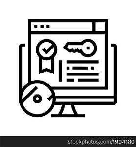 license software line icon vector. license software sign. isolated contour symbol black illustration. license software line icon vector illustration