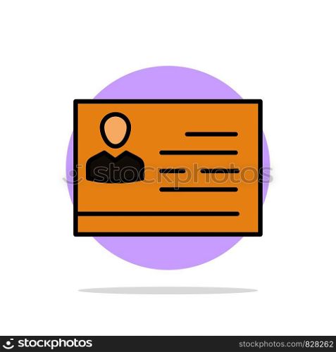 License To Work, License, Card, Identity Card, Id Abstract Circle Background Flat color Icon