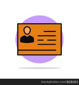 License To Work, License, Card, Identity Card, Id Abstract Circle Background Flat color Icon