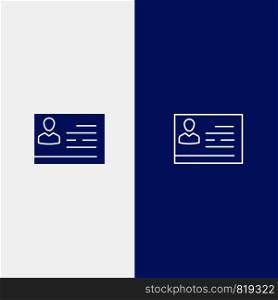 License To Work, License, Card, Identity Card, Id Line and Glyph Solid icon Blue banner Line and Glyph Solid icon Blue banner
