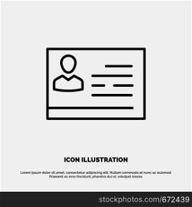 License To Work, License, Card, Identity Card, Id Line Icon Vector