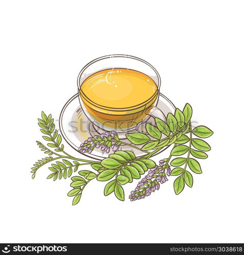 licorice tea illustration. cup of licorice tea illustration on white background