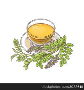 licorice tea illustration. cup of licorice tea illustration on white background