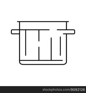 lid pot cooking line icon vector. lid pot cooking sign. isolated contour symbol black illustration. lid pot cooking line icon vector illustration