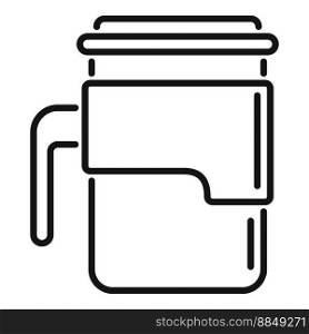 Lid thermo cup icon outline vector. Coffee mug. Flask travel. Lid thermo cup icon outline vector. Coffee mug
