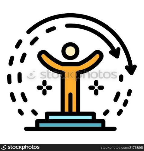 Lider life skills icon. Outline lider life skills vector icon color flat isolated. Lider life skills icon color outline vector