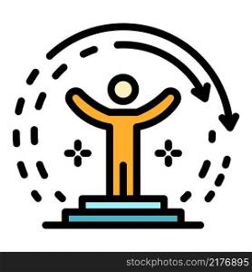 Lider life skills icon. Outline lider life skills vector icon color flat isolated. Lider life skills icon color outline vector