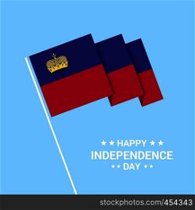 Liechtenstein Independence day typographic design with flag vector