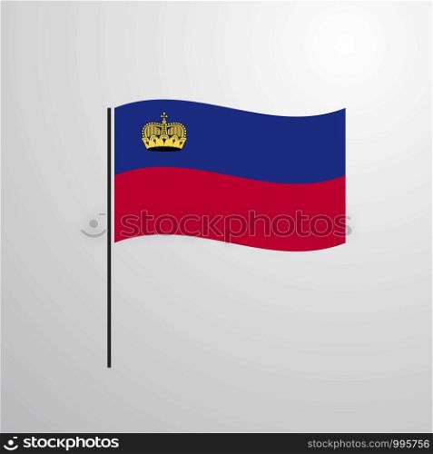 Liechtenstein waving Flag