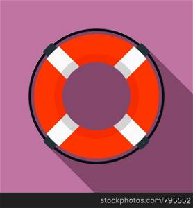 Life buoy icon. Flat illustration of life buoy vector icon for web design. Life buoy icon, flat style