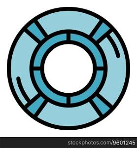 Life buoy icon outline vector. Safety water. Beach guard color flat. Life buoy icon vector flat