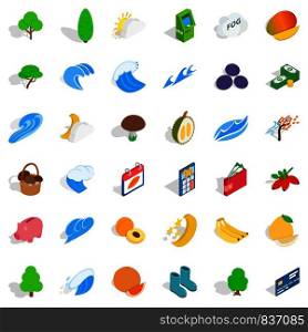 Life icons set. Isometric style of 36 life vector icons for web isolated on white background. Life icons set, isometric style