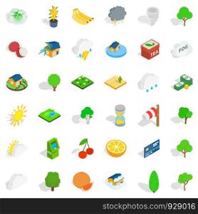 Life icons set. Isometric style of 36 life vector icons for web isolated on white background. Life icons set, isometric style