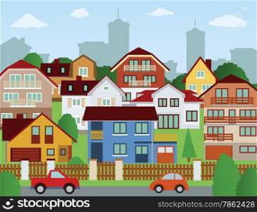 Life in the suburbs - vector illustration
