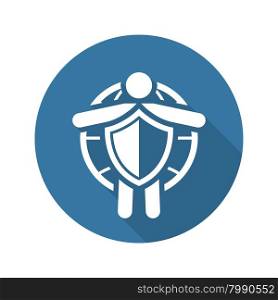 Life Insurance and Medical Services Icon with Shadow. Flat Design. Isolated.. Life Insurance and Medical Services Icon. Flat Design.