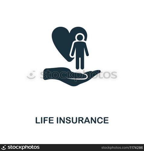 Life Insurance creative icon. Simple element illustration. Life Insurance concept symbol design from insurance collection. Can be used for mobile and web design, apps, software, print.. Life Insurance icon. Line style icon design from insurance icon collection. UI. Illustration of life insurance icon. Pictogram isolated on white. Ready to use in web design, apps, software, print.