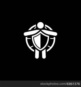 Life Insurance Icon. Flat Design.. Life Insurance and Medical Services Icon. Flat Design. Isolated.