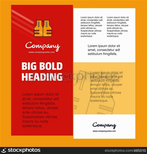 Life jacket Business Company Poster Template. with place for text and images. vector background