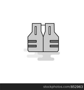 Life jacket Web Icon. Flat Line Filled Gray Icon Vector