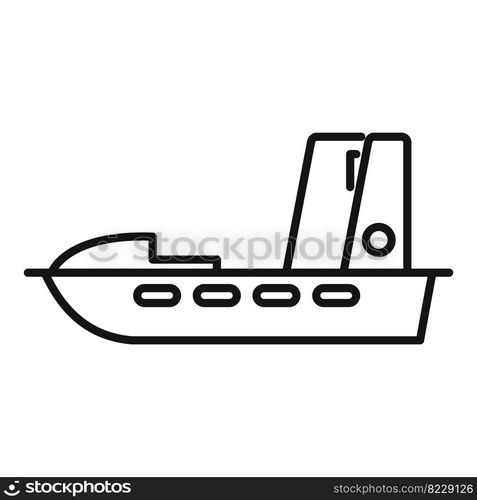 Lifeboat icon outline vector. Sea boat. Natural ship. Lifeboat icon ...