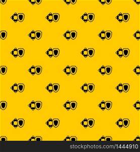 Lifebuoy and safety shield pattern seamless vector repeat geometric yellow for any design. Lifebuoy and safety shield pattern vector