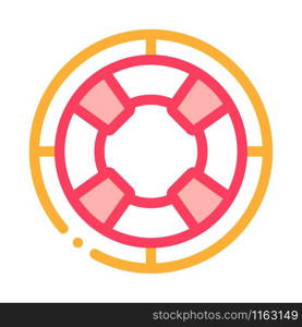 Lifebuoy Circle Icon Vector. Outline Lifebuoy Circle Sign. Isolated Contour Symbol Illustration. Lifebuoy Circle Icon Vector Outline Illustration