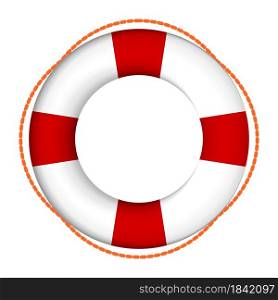 Lifebuoy color icon. Equipment for the rescue of drowning, first aid to vacationers. Isolated vector on white background