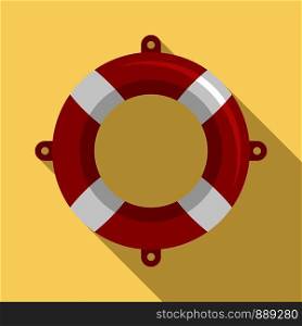 Lifebuoy icon. Flat illustration of lifebuoy vector icon for web design. Lifebuoy icon, flat style