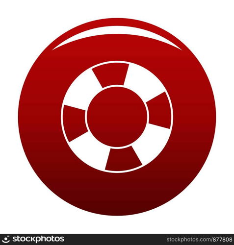 Lifebuoy icon. Simple illustration of lifebuoy vector icon for any design red. Lifebuoy icon vector red