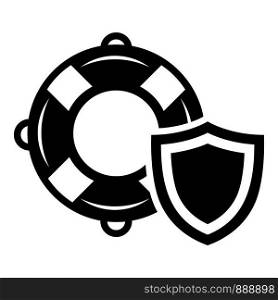 Lifeguard protection icon. Simple illustration of lifeguard protection vector icon for web. Lifeguard protection icon, simple black style