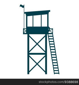 Lifeguard Tower icon. Station beach building illustration style isolated. Lifeguard Tower icon. Station beach building illustration